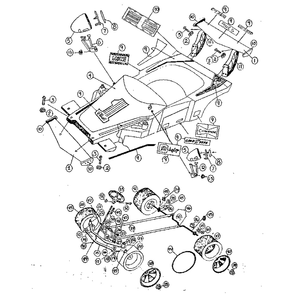 Replacement Parts Diagram and Parts List for P3978  Power Wheels Ride-On Cars